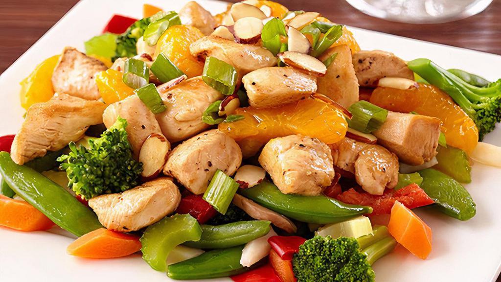 Chicken With Chinese Vegetables · Served with pork fried rice and free soda. choice of soup.