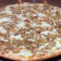 Large Chicken Marsala Pizza Pie · Large 18' NY style pie. Sauteed boneless chicken in a marsala wine sauce, fresh mushrooms, t...