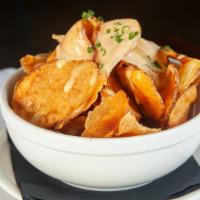 Kettle Chips & Onion Dip · Homemade potato chips, creamy onion ranch dip