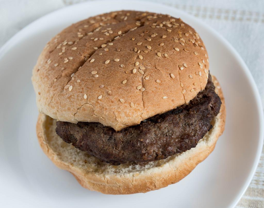 100% Beef Burger · Most popular. Fresh ground beef burger cooked to your liking.