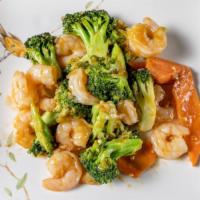 Broccoli Shrimp 西兰花虾 · Shrimp, broccoli, and carrot.
虾, 西兰花及胡萝卜。