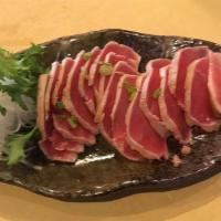 Tuna Tataki · Seared tuna with special sauce