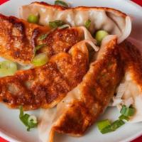 5 Pack Potstickers · Pan-Seared with your choice of filling between Green Vegetable and Ginger Chicken.