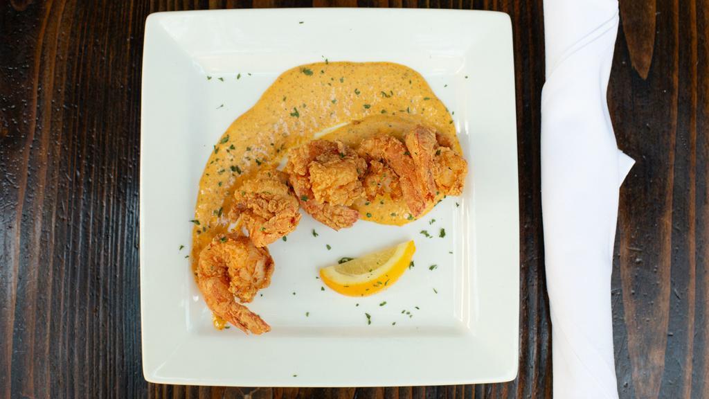 Shrimp & Grits · Shrimp and lobster cream sauce, charcoal  grilled shrimp with creamy bacon cheddar grits