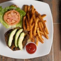 Hush Veggie Burger · Plant based patty, marinated balsamic grilled bell peppers, sun dried tomato, grilled red on...