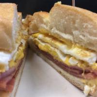 Pork Roll, Egg & Cheese · Sandwich Served With Home Fries