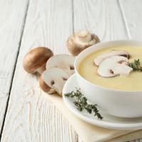 Cream Of Mushroom Soup · Soup made of fresh mushrooms, finely pureed in cream.