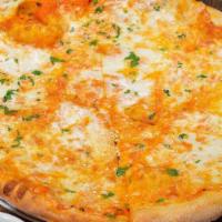 Vodka Pizza · Our homemade creamy vodka sauce topped fresh mozzarella & Romano cheese.