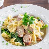 Farfalle Sausage And Broccoli Pasta · Sauteed with broccoli rabe in a garlic & oil sauce.