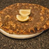  Beef & Cheese  Manakeesh · flat bread topped with ground beef and spices. served fresh from the oven