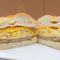 Two Egg Sandwiches With Sausage · 
