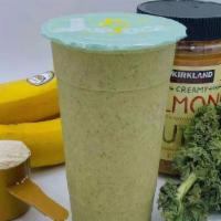 Almond Butter Punch · Almond Butter + Banana + Kale + Spinach + Whey Vanilla (Dairy) Protein.