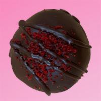 Chocolate Red Velvet Cake Truffle · vegan, dairy-free, egg-free, contains soy & gluten