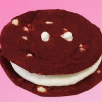 Red Velvet Cookie Sandwich · Dairy_free, vegan. Egg-free, contains soy and gluten.
