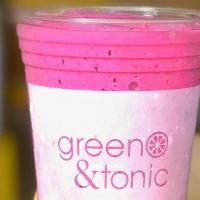 Tropical Dragon Fruit · dragon fruit, strawberry, mango, banana, cashew, orange juice
Lg: 270 calories | 6g fat | 54...