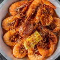 Shrimp, Head-Off 1Lb` · Flavored perfectly with your choice of sauce with 1 corn and 1 potato