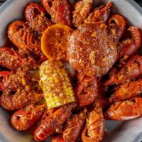 Crawfish 1Lb · Flavored perfectly with your choice of sauce with 1 corn and 1 potato