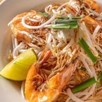 Pad Thai · Stir fry thin rice noodle with bean curd, egg, preserved radish, bean sprout and scallion wi...