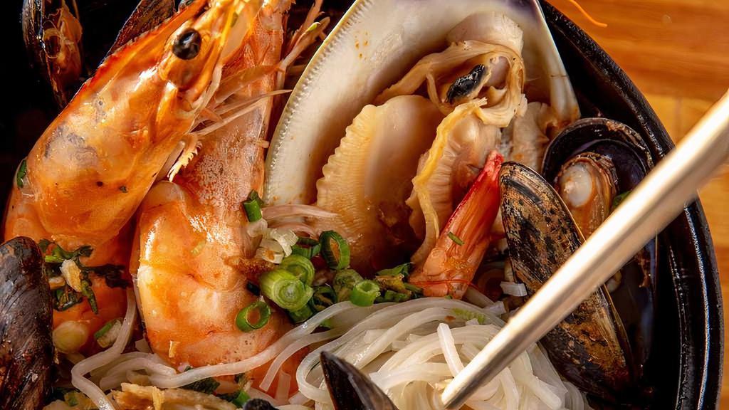 Baked Prawn With Glass Noodle · Baked prawn with glass noodle, scallion and mushroom.