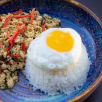 Ka Prow Gai Sub  · Spicy. Sauté thai basil, minced chicken, thai bird chili, and garlic. (Spicy)