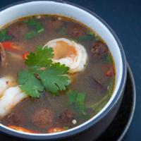 Tom Yum Goong · lemongrass broth, shrimp, mushroom, cilantro *Spicy *Gluten Free