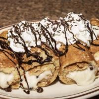 Cannoli Pancake · Delicious. Add three oz NY pure maple syrup for an additional charge.