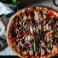 Veggie Lovers’ · Mozzarella Cheese, Mushrooms, peppers, onions, black olives, artichokes, balsamic glaze.