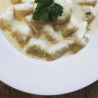 Gnocchi Alla Crema Di Zafferano · Potato dumpling with saffron cream sauce.