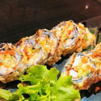 Nyc Roll · 10 Pieces. Deep-Fried Roll of Smoke Salmon, Eel, Crabmeat, Cream Cheese and Avocado. Top wit...