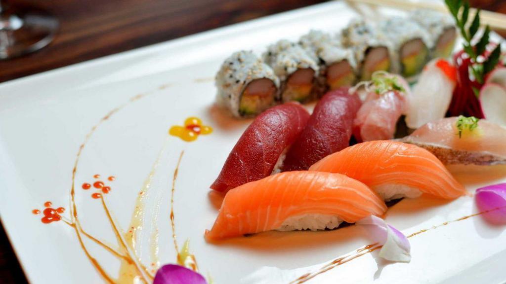 Sushi Regular · 8 pcs sushi and 1 California roll.