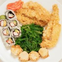 Tempura · Include California roll, shumai,shrimp & vegetable tempura, rice, miso soup or garden salad.