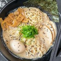 Noods Tori Paitan Ramen · Rich creamy chicken broth, green onion, chicken chashu, ajitsuke tamago, menma, nori, negi o...