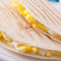 Two Eggs & Cheese Breakfast Wrap · Cooked eggs with cheese on sizzling warm wrap.