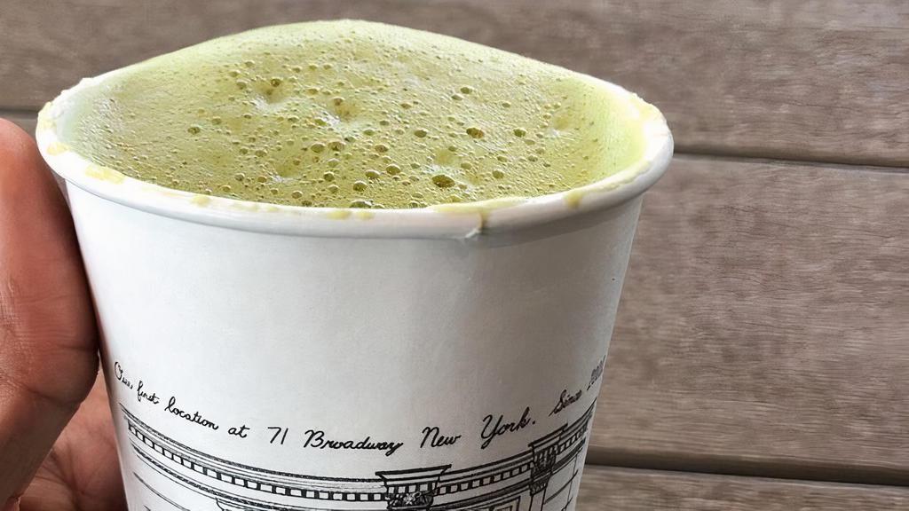 Matcha Latte · Made with Pepperpot Tea's Premium Japanese Matcha and Steamed Milk.