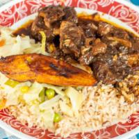 Oxtails · Large

All meals come with rice , cabbage and plantain