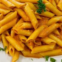 Penne Vodka Sauce · Served over pasta with a small salad.