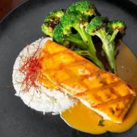 Grilled Organic Salmon · Thai Coconut Red Curry | Jasmine Rice | Charred Broccoli