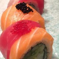 Mina Sushi Roll · Mixed vegetables (chopped red bell pepper, celery, corn, and sting beans) with shiso leaf an...