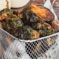 Crispy Brussel Sprouts · Crispy brussel sprouts drizzled with agave