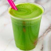 Green Machine · Celery, kale, cucumber, lemon and green apple.