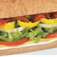 Veggie & Cheese · American, provolone, lettuce, tomatoes, onion, banana peppers, roasted red peppers, vinegar,...