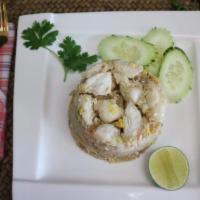Crab Fried Rice · Fried rice with jumbo white crab meat, egg and scallions.