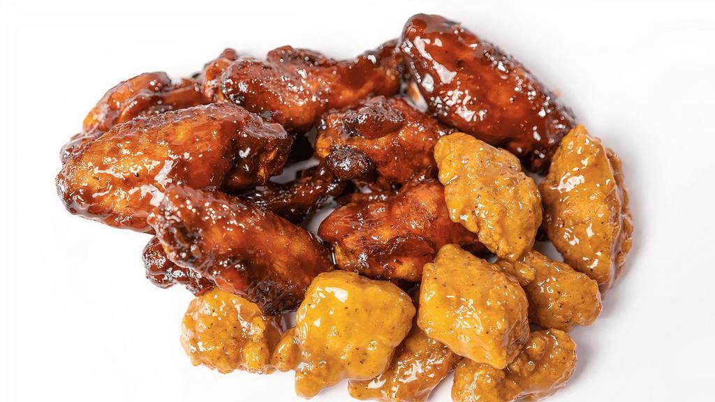 8 Mix & Match Wings · Mix and match your favorites. Choose between: Smoked, Traditional, Whole Wings and Boneless!