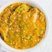 Okra · Soup with stockfish $23.00, extra meat $3.00