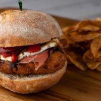 Brooklyn'S Best · Chicken cutlet, prosciutto, fresh mozz, roasted red pepper and balsamic glaze on toasted cia...