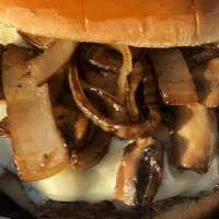 Ol' Fashion Mushroom Swiss Burger · Sauteed onions and mushrooms a top of out 6 oz, ol' fashion smash patty.