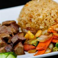 Hibachi Beef Express · Lunch portion fresh made to order, USDA choice Mongolian style beef, teppanyaki sauteed in a...