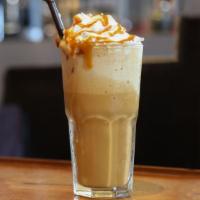 Caramel Latte Iced Frappuccino · Delicious caramel latte flavored iced coffee blended with milk and espresso.
