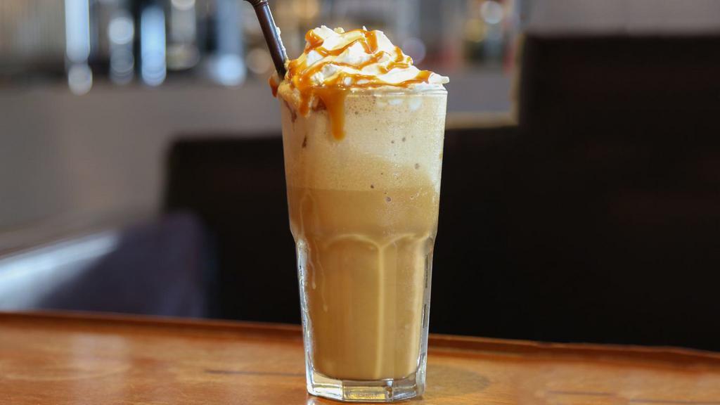 Caramel Latte Iced Frappuccino · Delicious caramel latte flavored iced coffee blended with milk and espresso.