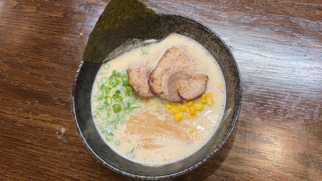 Tonkotsu Ramen (Type A) · Pork, corn, fish cake and ramen soup.